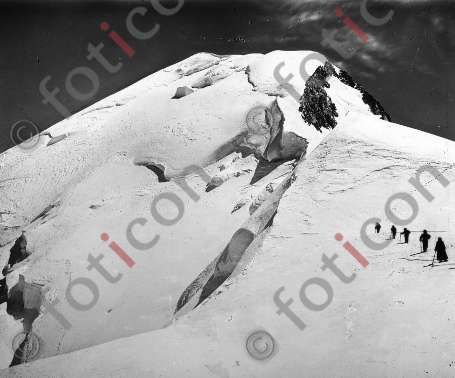 Mont Blanc von den Boses du Dromadaire aus ; Mont Blanc seen from the Bose du Dromadaire  - Foto simon-73-055-sw.jpg | foticon.de - Bilddatenbank für Motive aus Geschichte und Kultur